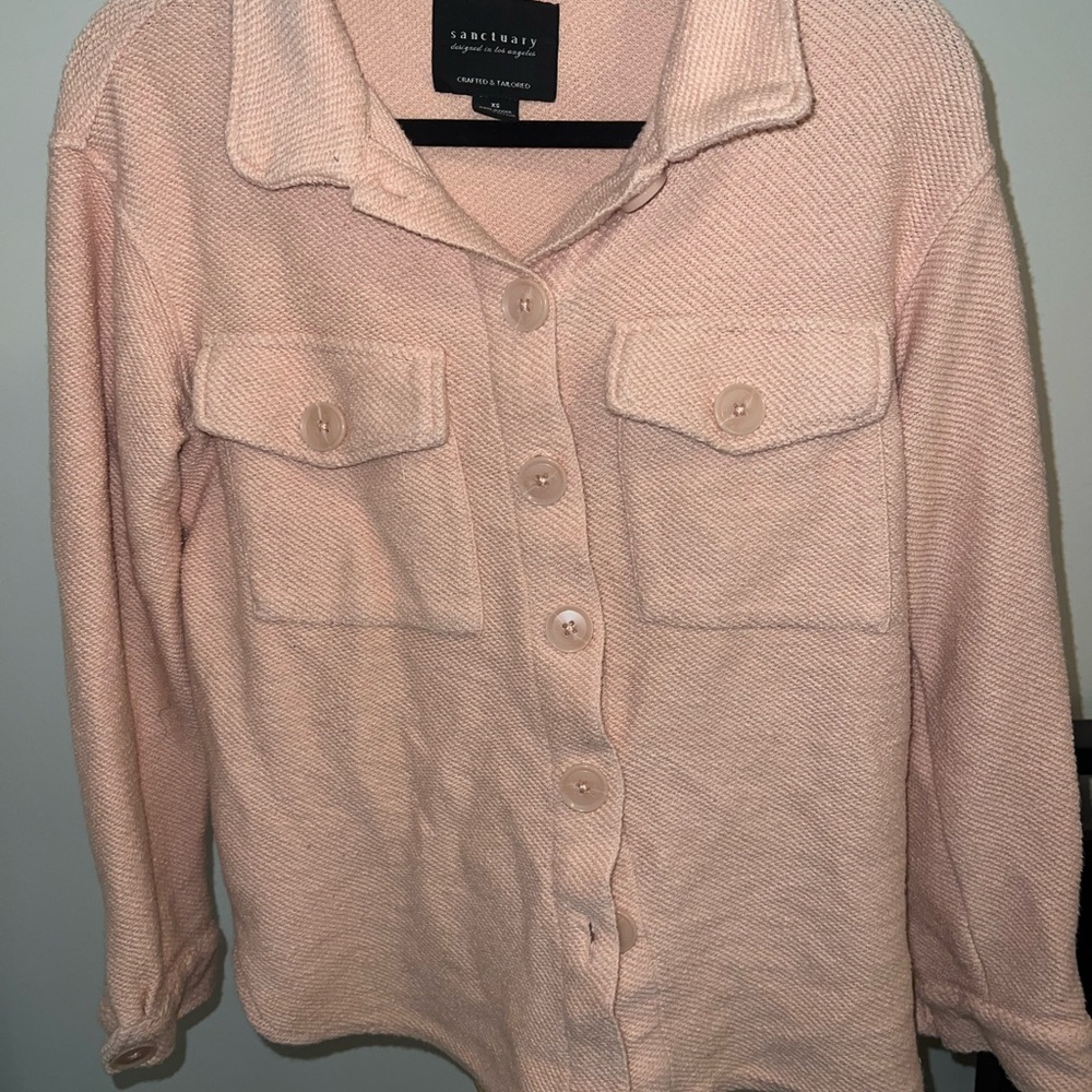 Sanctuary Blush Textured Button-Up